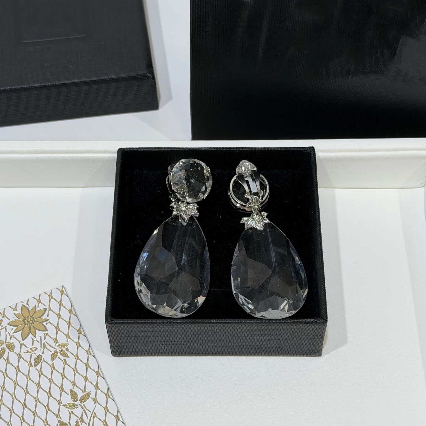 Europe America Transparent Crystal Water Droplet Earrings Women Top Quality Jewelry