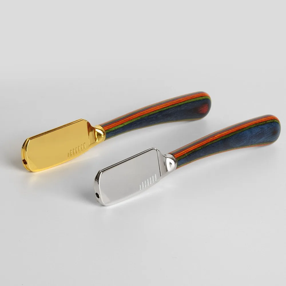 전문 이발사용 스트레이트 면도칼 수동 나무 살롱 이발 제거 도구 남성 수염 면도칼 홀더