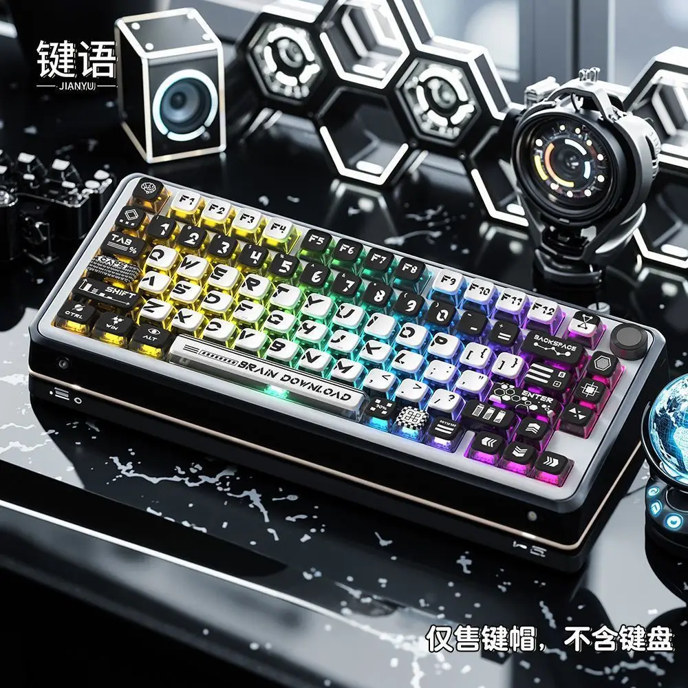 Brainstorm Style Keycaps 4-Side Light Transmittable Dye-Sublimation for Mechanical Keyboard