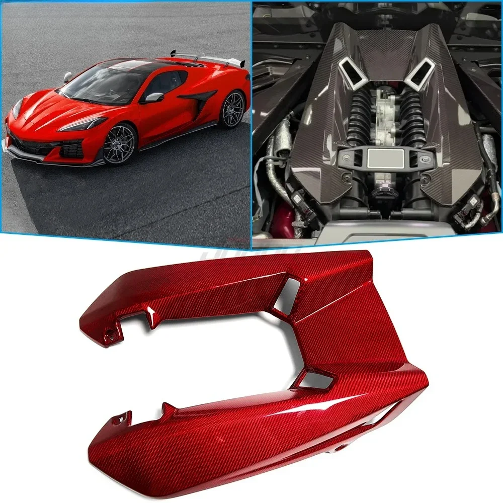 

Real Carbon Fiber Car Interior Accessories Front Engine Cover Decorative Trim For Chevrolet Corvette C8 Z06 2023