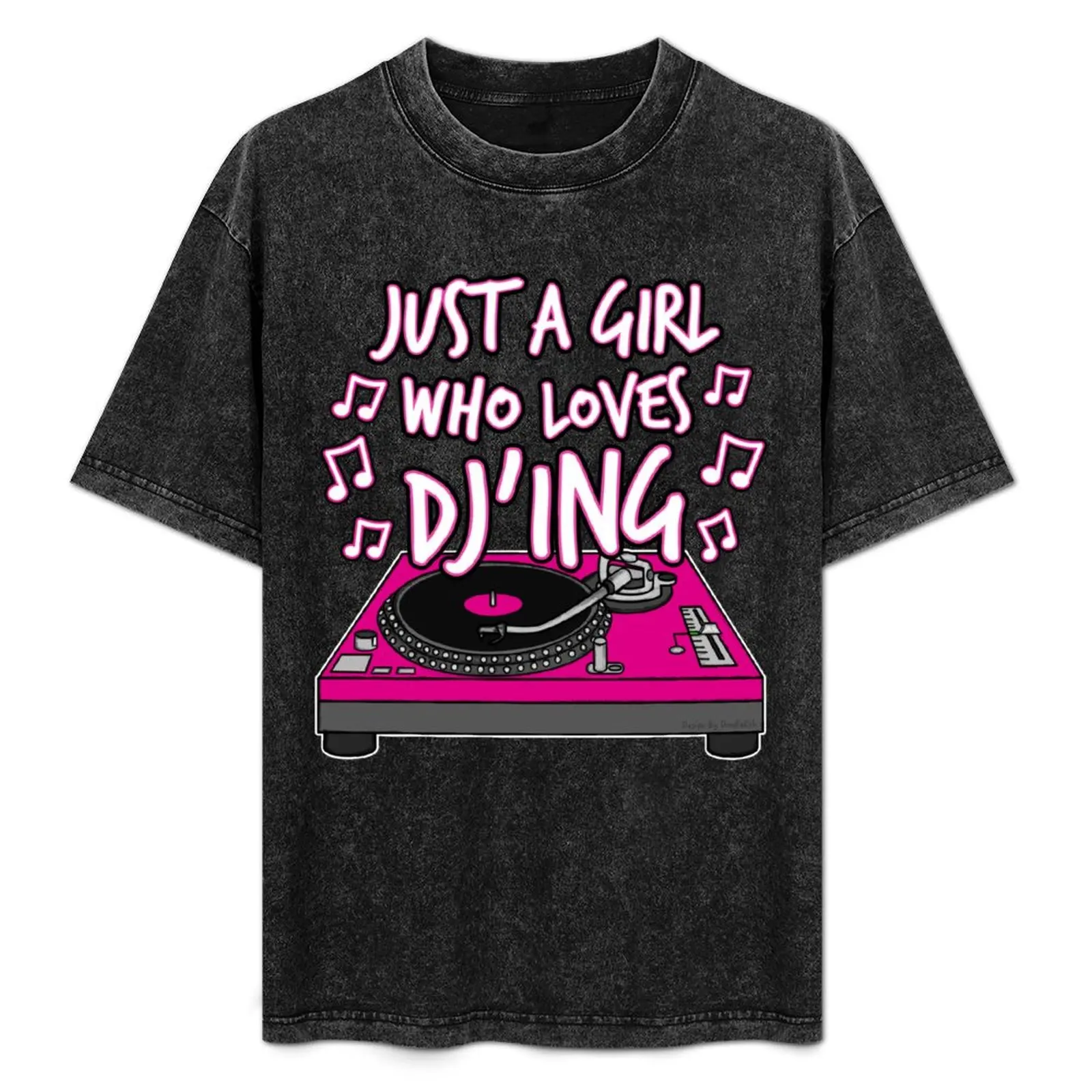 Just A Girl Who Loves DJ'ing, Female DJ T-Shirt Construction Work Tee Shirt
