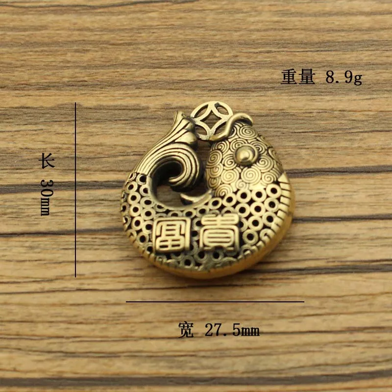 New Brass Five-flavored Fish Decorative Figurines Wallet Buckle Vintage Belt Luggage DIY Affixing A Seal Accessories Miniatures