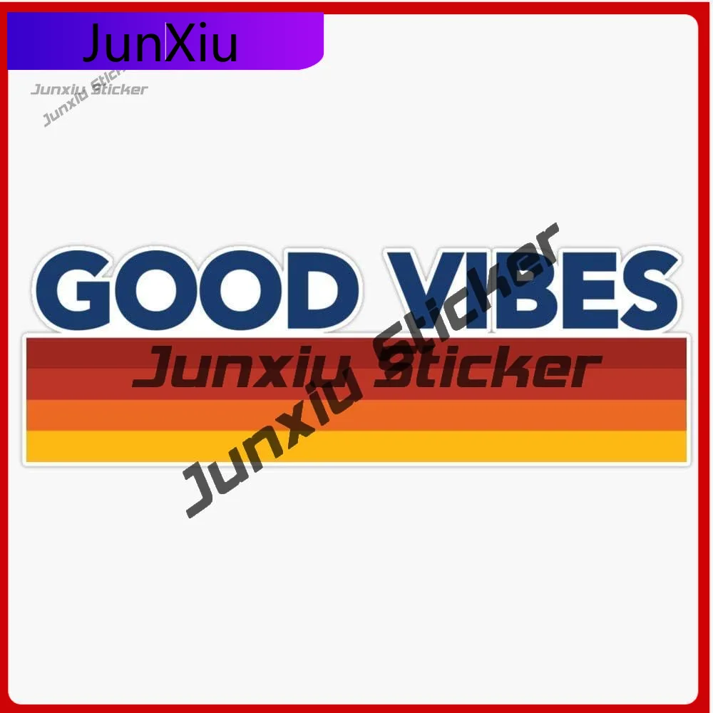 

Good Vibes Retro Vinyl Waterproof Sticker Decal Car Laptop Wall Window Bumper Stickers Suv Tents Outdoor Camping Sticker For Car