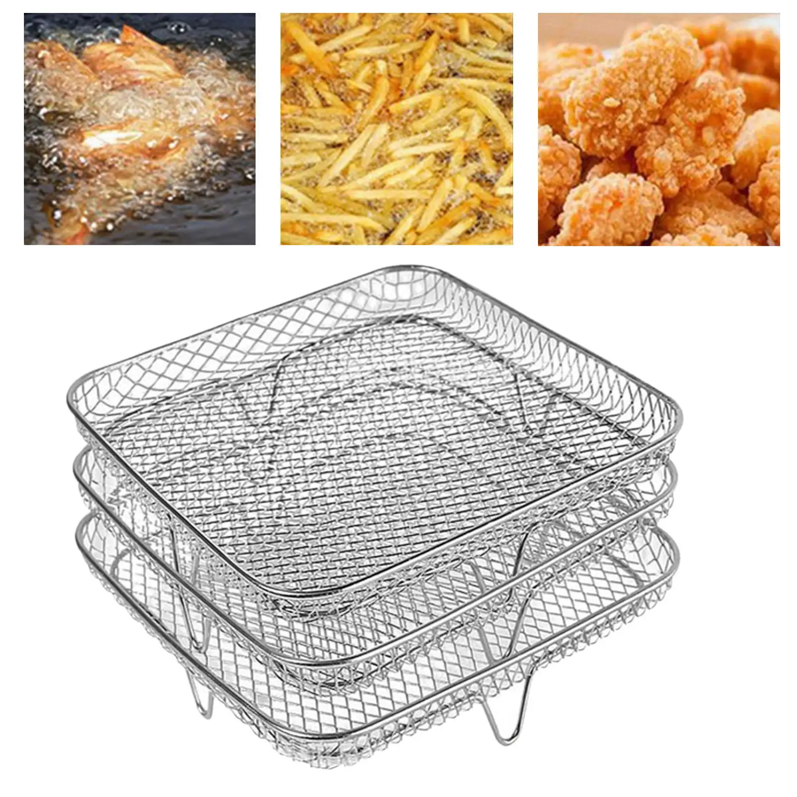 가정용 오븐 로스팅용 스테인레스 스틸 3단 에어프라이어 랙 스팀 랙