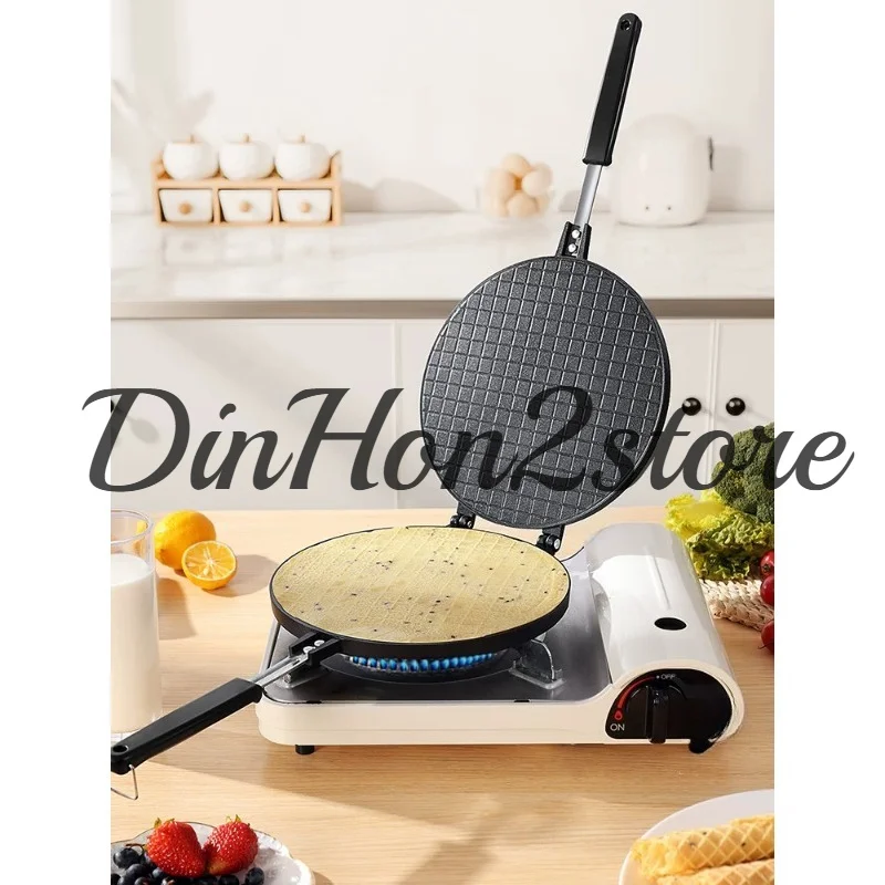 Egg Roll Pan Home Baking Tool Crispy Baking Tray Gas-Powered Double-Sided Pan Cookie Maker Egg Roll Maker