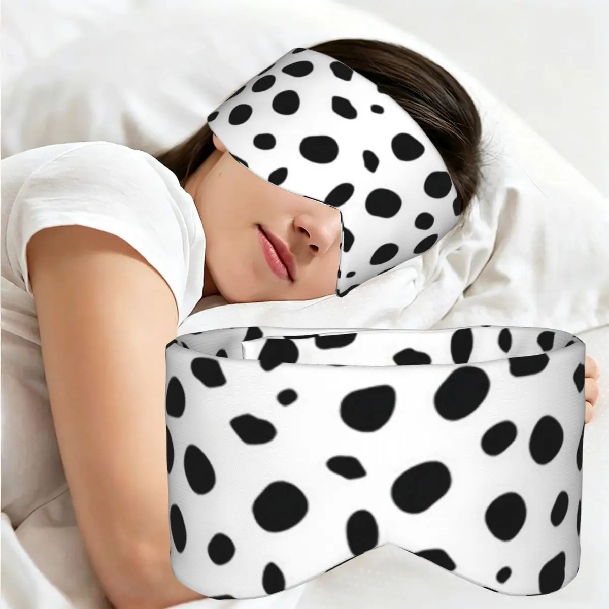 Small Dalmatian Print sleep eye mask Light Blocking Portable Eye Cover for Girls Boys Office Nap Party Gift Eyeshade eyepatch