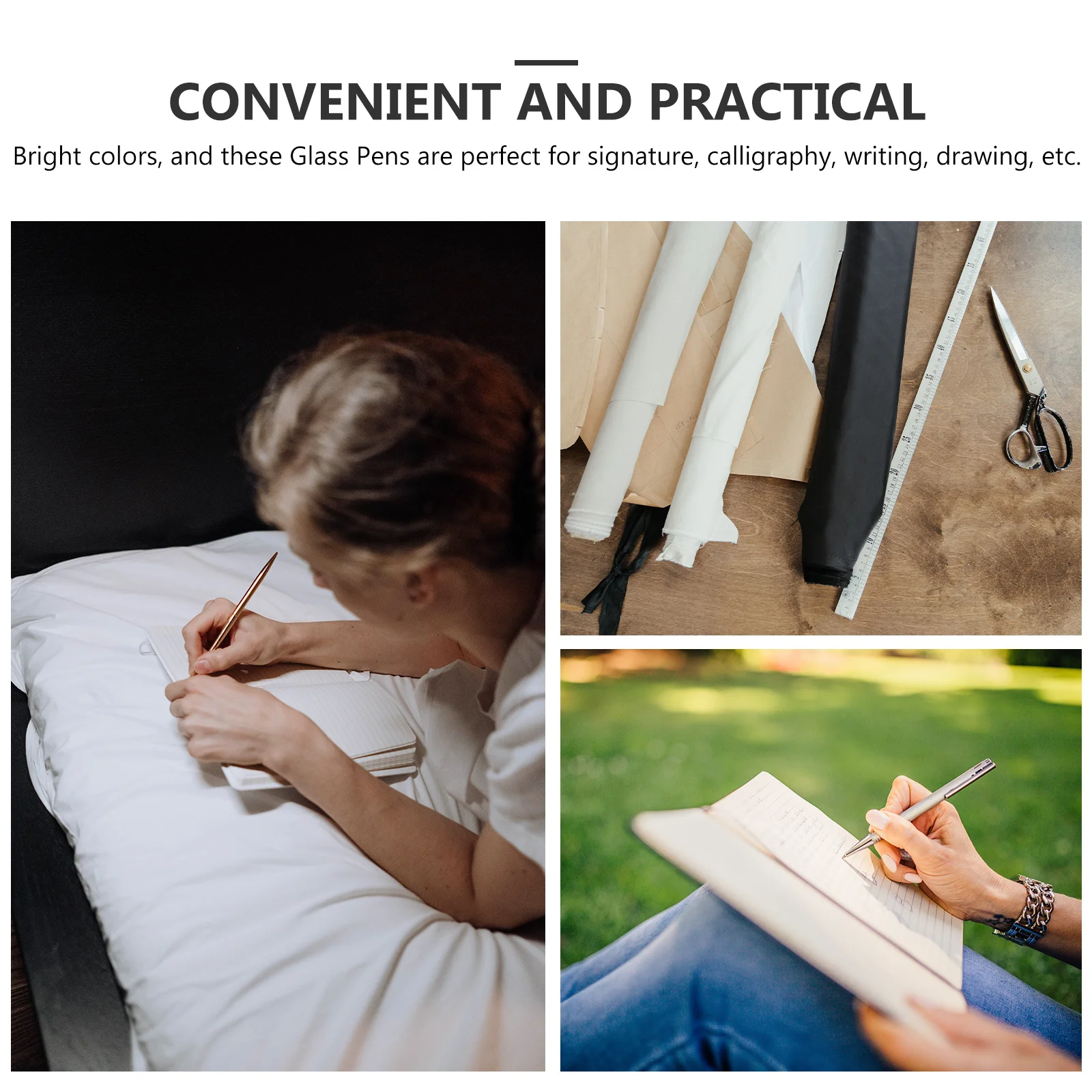Caneta de mergulho de vidro artesanal, caneta transparente para prática de caligrafia, assinatura de cristal requintada, presente para aniversários, graduações, festivais