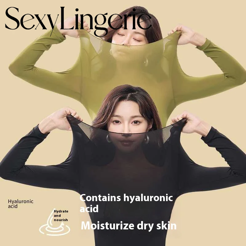 Sous-vêtements thermiques d'hiver pour femmes, sans couture, couleur unie, élastique, Ultra-fin, manches longues, haut et pantalon, Lingerie thermique chaude, 1/2 pièces