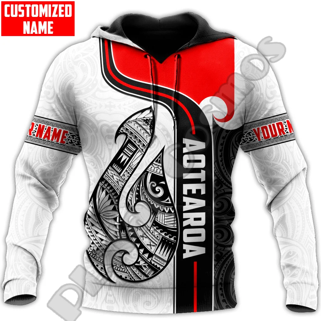 

Custom Name New Zealand Maori Aotearoa Tattoo Vintage Retro 3DPrint Pullover Harajuku Long Sleeves Casual Funny Jacket Hoodies I