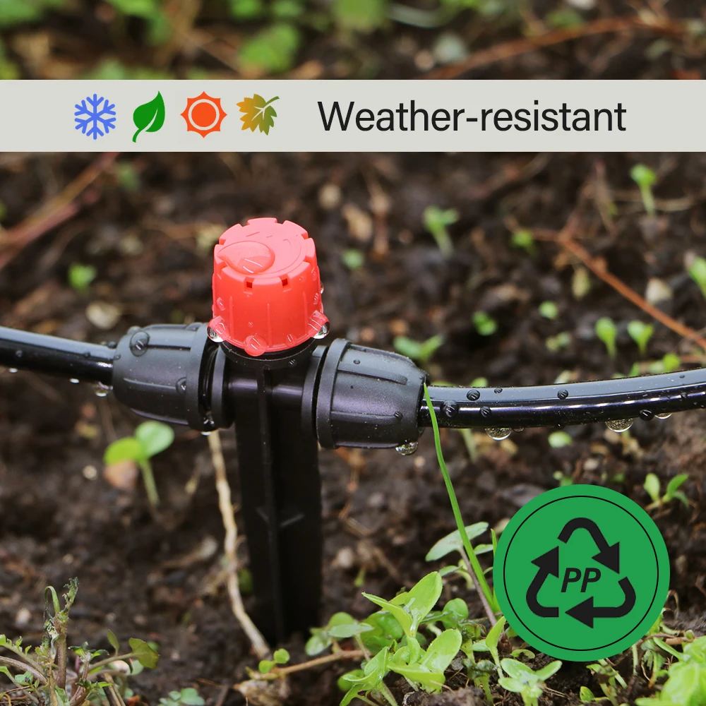 حديقة 8 حفرة قابل للتعديل المنقط الرش 0-80L/H 133 مللي متر دعم سقي فوهة قفل مزدوج ل 1/4 "خرطوم وعاء الري النباتات