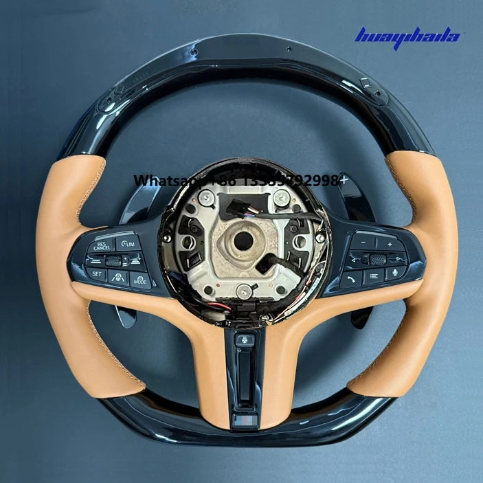

High End Gloss Black G20 G30 Sport Brown Leather Steering Wheel for BMW‘