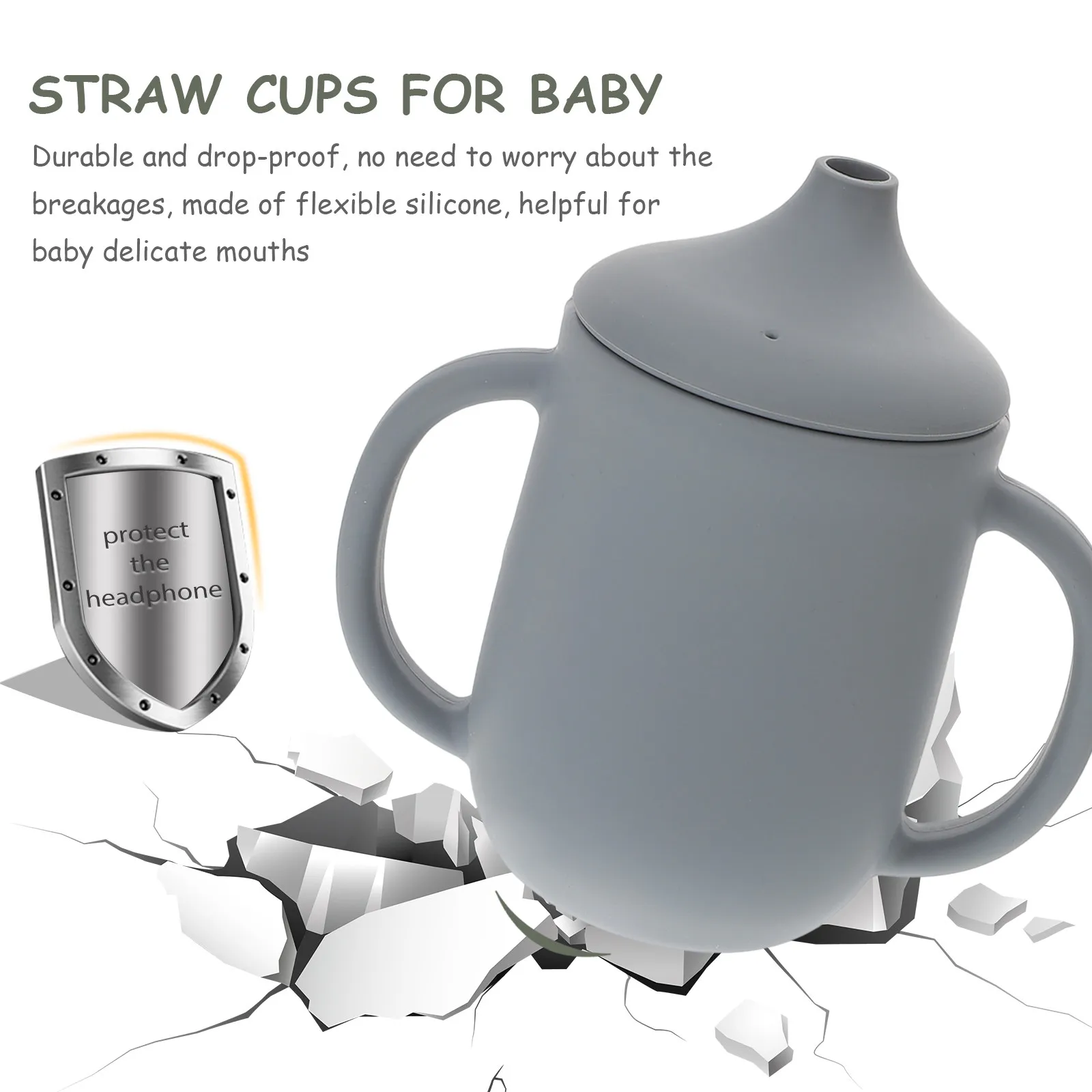 

Мягкая силиконовая детская поилка-непроливайка с трубочкой, компактная, легкая, ударопрочная, безопасная для горячих и холодных жидкостей, для обучения питью