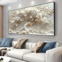 Golden Tree of Life Art Large Golden Tree of Life Canvas Art , Modern Wall Decor for Living Room and Bedroom