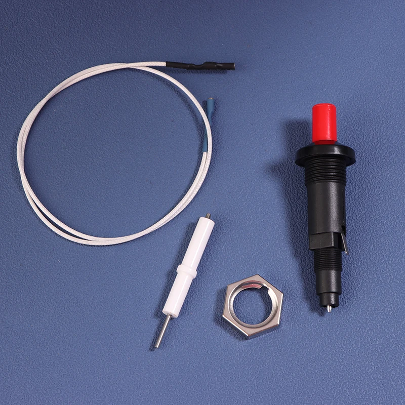 1Set Push Button Piezo Ignitor With Cable Spark Ignition Kit Pressing Sparking For Oven Stove BBQ Camping Hiking Kitchen Lighter