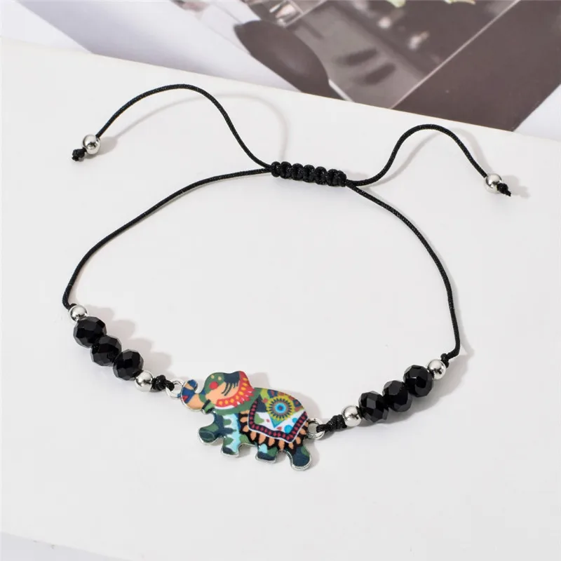 12Pcs/lot Mixed Color Flamingo Animal Beads Charms Braided Bracelet Set Adjustable Rope Wristband Bracelet Women Jewelry Gift