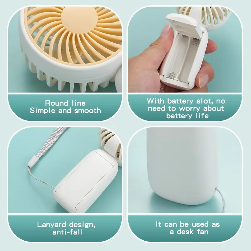 Mini Handheld Fan Portable Handheld Mini Desktop Fan for Indoor Outdoor Travel Camping