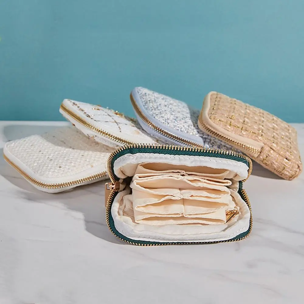 

Multi-Layer Jewelry Display Bag Portable Elegant Plate Bracelet Bangle Protective Bag Rings Organizer Jewelry Organizer