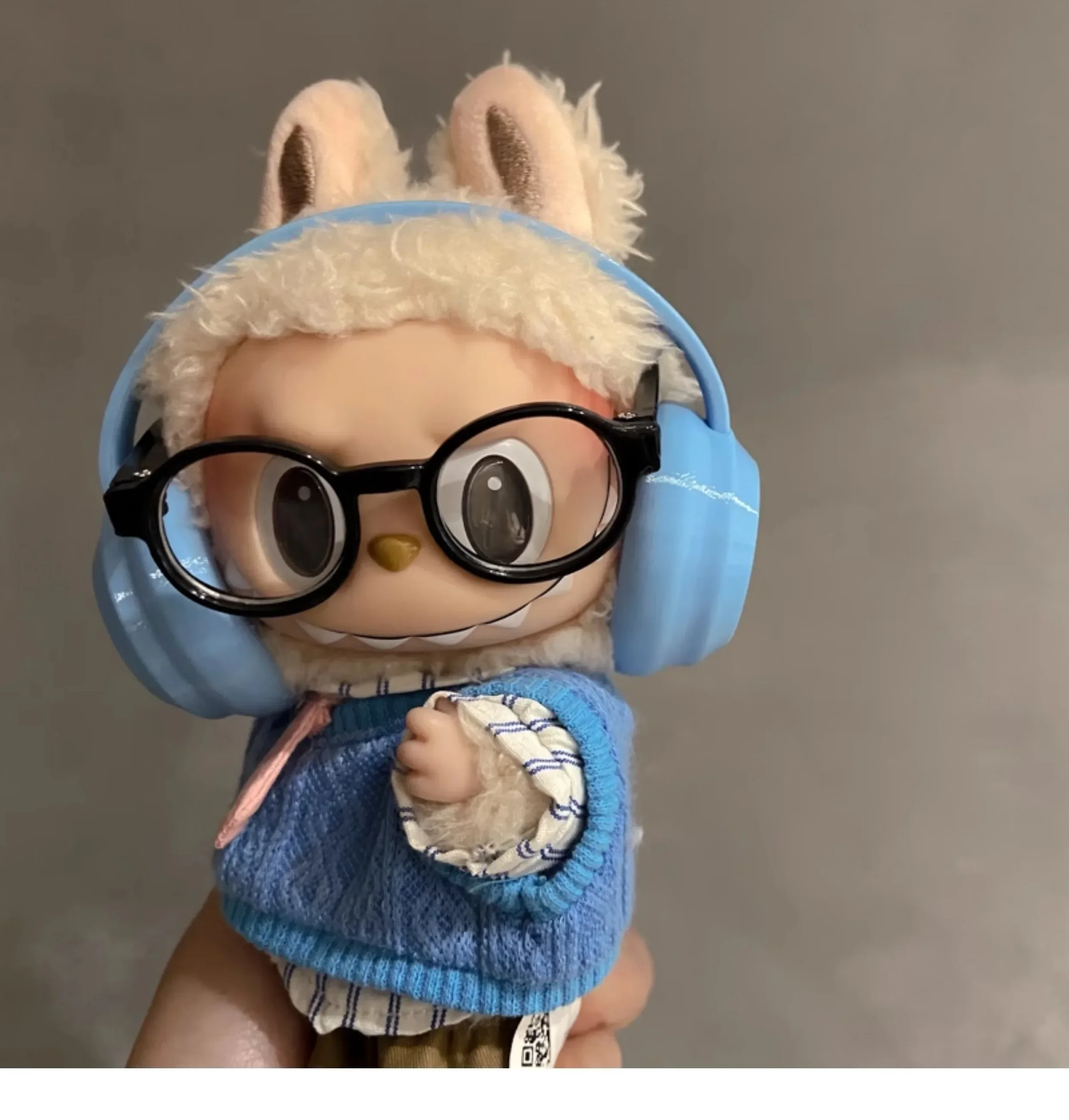 For Labubu 17cm Macaron Color Cotton Doll Earphone Accessories 10cm Fashion Earphones Cute Doll Earphones