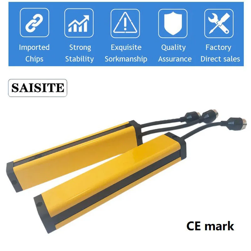 Imagem -02 - Saisite-safety Light Curtain Sensor Grating Security Device Relé Npn 20 mm Resolução 40 mm 10 12 16 Beams