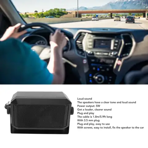 CB Radio Speaker Plug and Play 3.5mm Plug Car Radio External Speaker High Performance 5W for Mobile Transceiver for CB Radio 10 best sales cb external speaker - №8