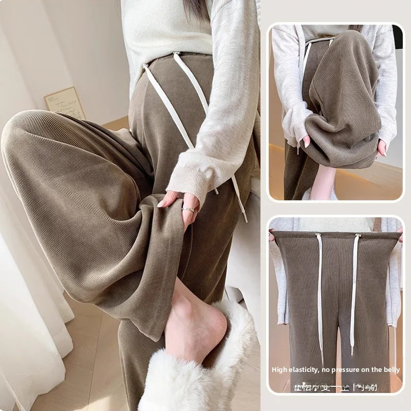 

Утепленные флисом брюки для беременных: осенне-зимняя верхняя одежда, свободные, удобные, прямые, широкие, повседневные брюки для беременных