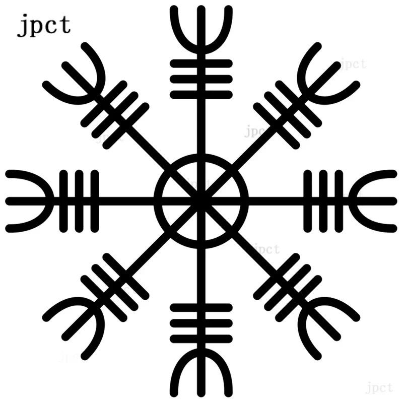 

JP Car Decal for fun Scandinavian horror helmet Rune car motorcycle exterior accessories waterproof Vinyl Sticker15cmx15cm