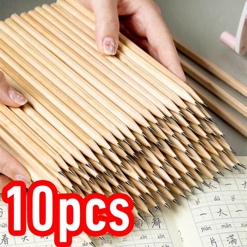 10Pcs /Lot Sketch Pencil Wooden Lead Pencils HB Pencil With Eraser Children Drawing Pencil School Writing Stationery