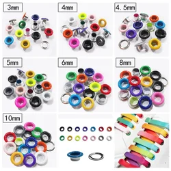 50Pcs 3-10mm Multicolor Metal Eyelets Grommet Ring With Washer For DIY Leathercraft Scrapbooking Shoes Belt Cap Bag Tag Clothes
