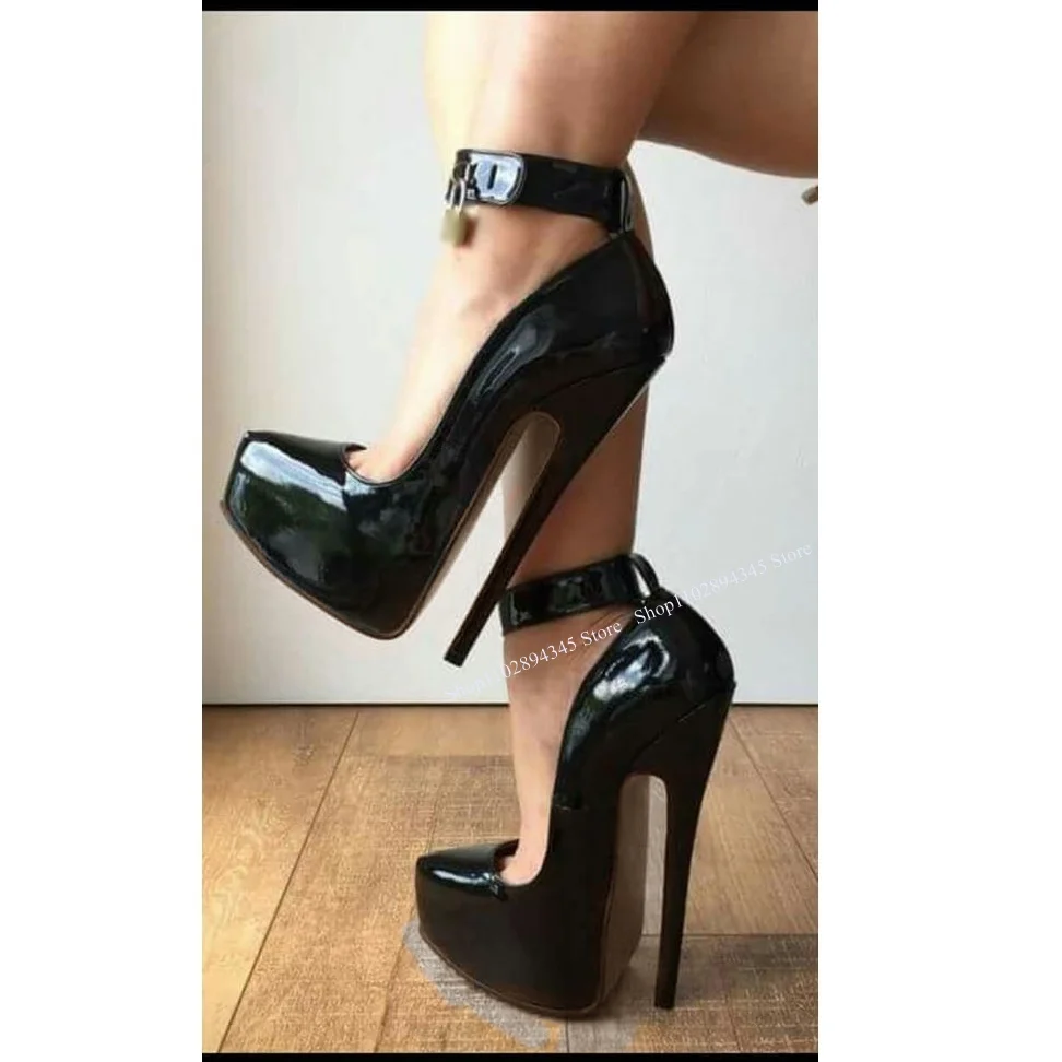 Black Buckle Strap Platform Pumps Thin High Heel Shallow Fashionable Sexy Novel Style Summer 2023 Woman Shoes Zapatillas Mujer