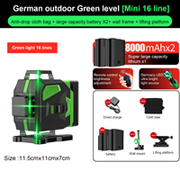 16 Lines 3D Laser level Green Light Self-Leveling 360° Horizontal Vertical Cross Lines Powerful Professional Laser Level
