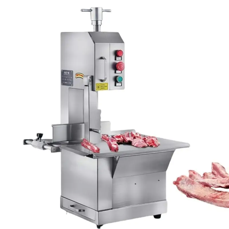 Heavy-Duty Automatic Saw Machine, Stainless Steel Frozen Meat Fish Cutter with Premium Core Bearings for