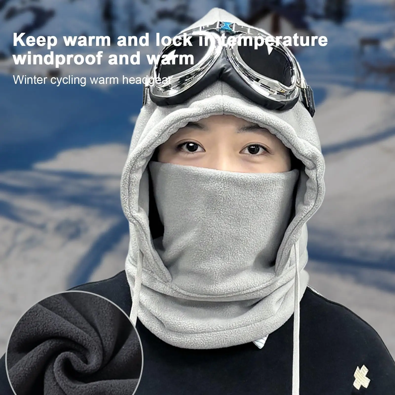 

Warm Head Covering Neck Warmer Hood Winter Face Masque For Outdoor Camping Hiking Ice Fishing Motorcycle Riding Daily Commuting