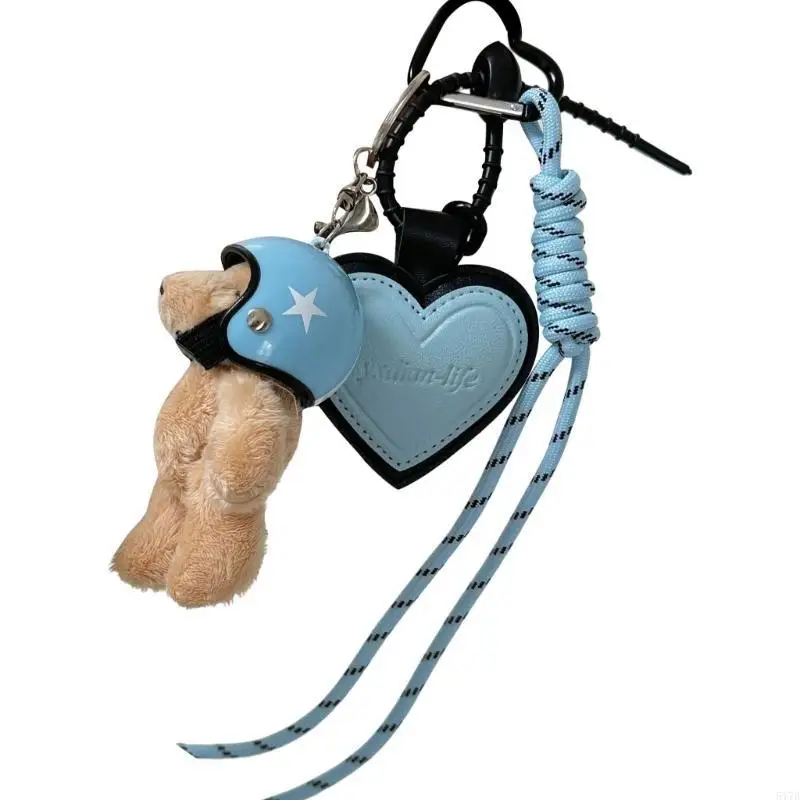 

Heart Keying Creative Car Key Chain Lovely Bear Keychain Bag Charm Phone Keychain Woven Rope Pendant Bag Decorations 517D
