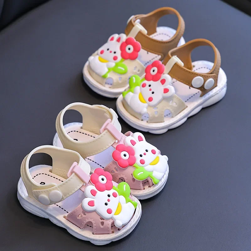 Summer Aged 0-3 Cute Cartoon Baby Shoes For Boys Girl Non-Slip Soft-Soled Children Toddler Indoor Kids Sandals With Covered Toes