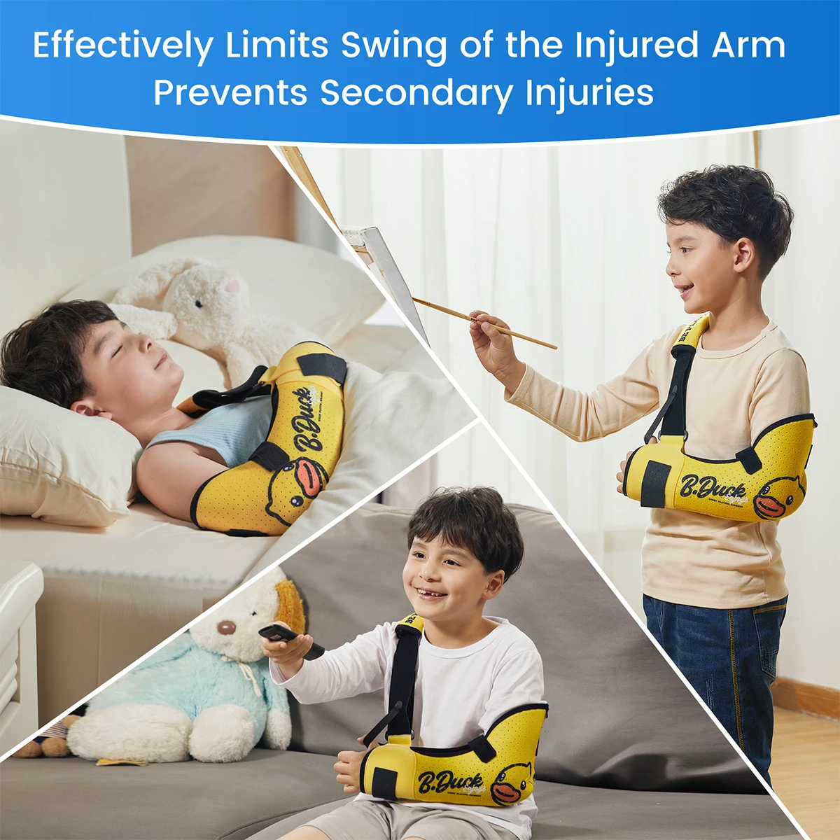 VELPEAU Arm Sling Kids Adjustable Elbow Brace for Fixing Forearm and Broken Hand Shoulder Support Immobilizer for Children