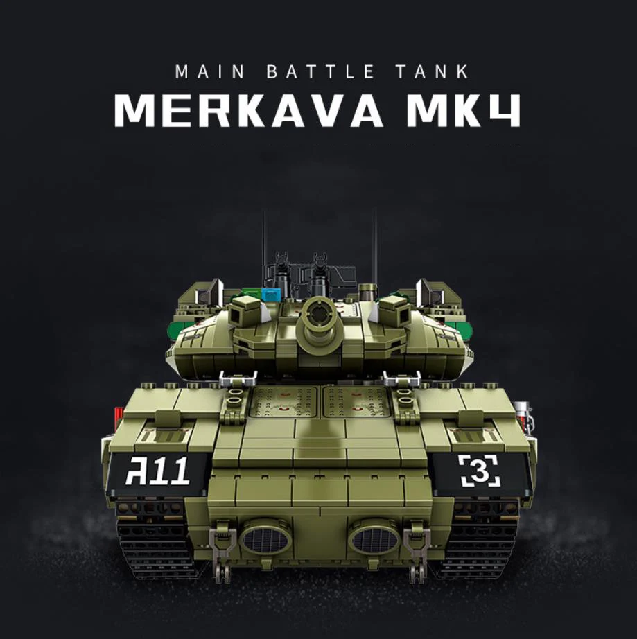 Israel Military Bricks Merkava Mk4 Main Battle Tank Batisbrick Building Block Vehicle WW2 Army Force Figures Toys For Boy Gifts