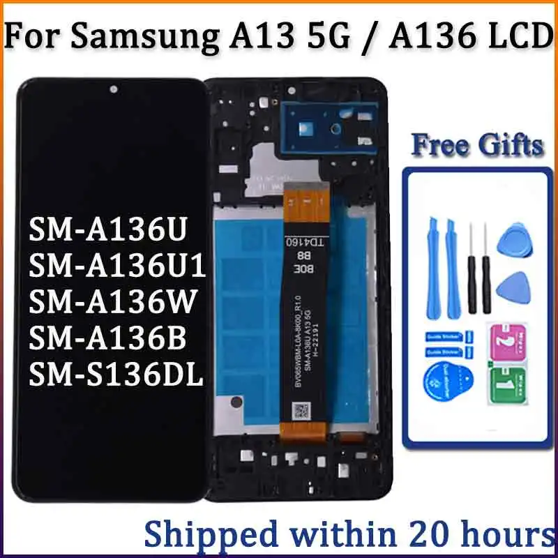 6.5\'\' For Samsung A13 5G A136 LCD Display With Touch Screen Digitizer For Samsung A136  A136B A136U LCD