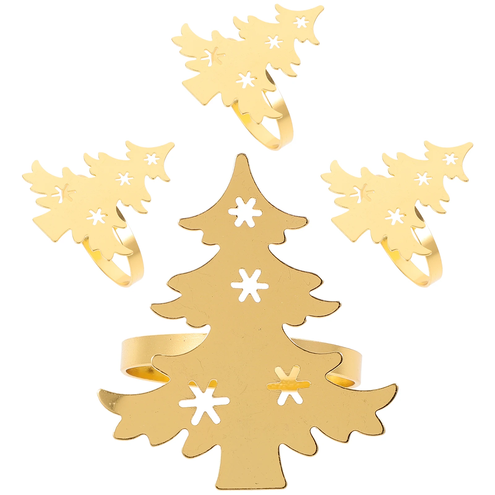 

4 шт., пряжки для салфеток, железная рождественская елка, полый узор, держатели для салфеток для обеденного стола, набор украшений для праздничной вечеринки