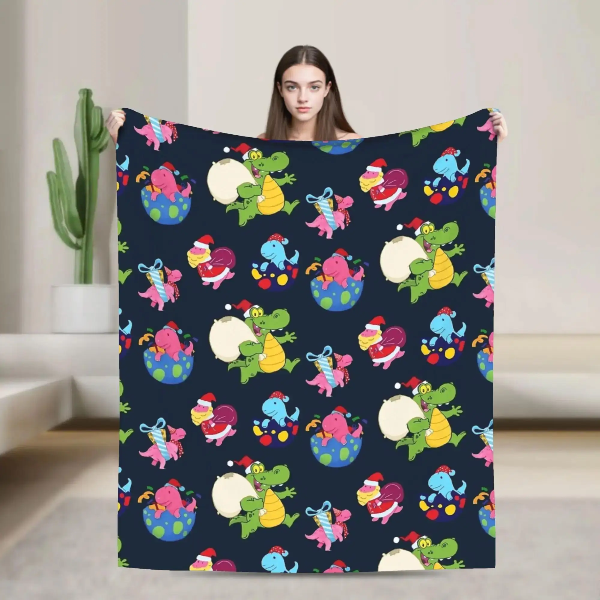 

Рождественское плюшевое одеяло с динозаврами для детей, очень теплое, из мягкого фланеля, покрывало для дивана, чехол для кресла, модный декор для дома