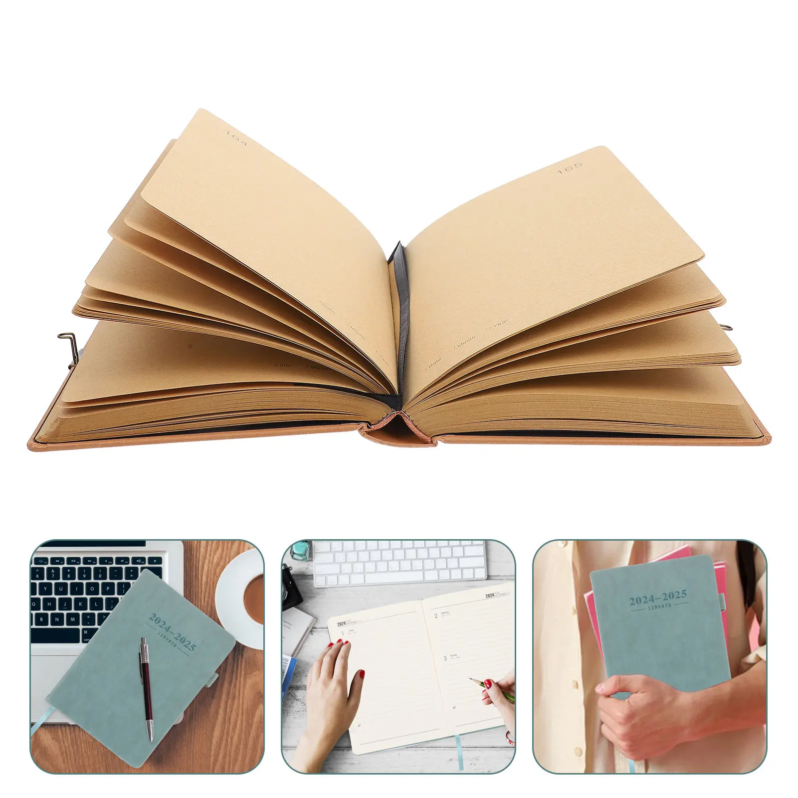 Lockable Vintage Notebook Thick Paper Textured Hardcover Journal for Students Travel Office and Daily Writing