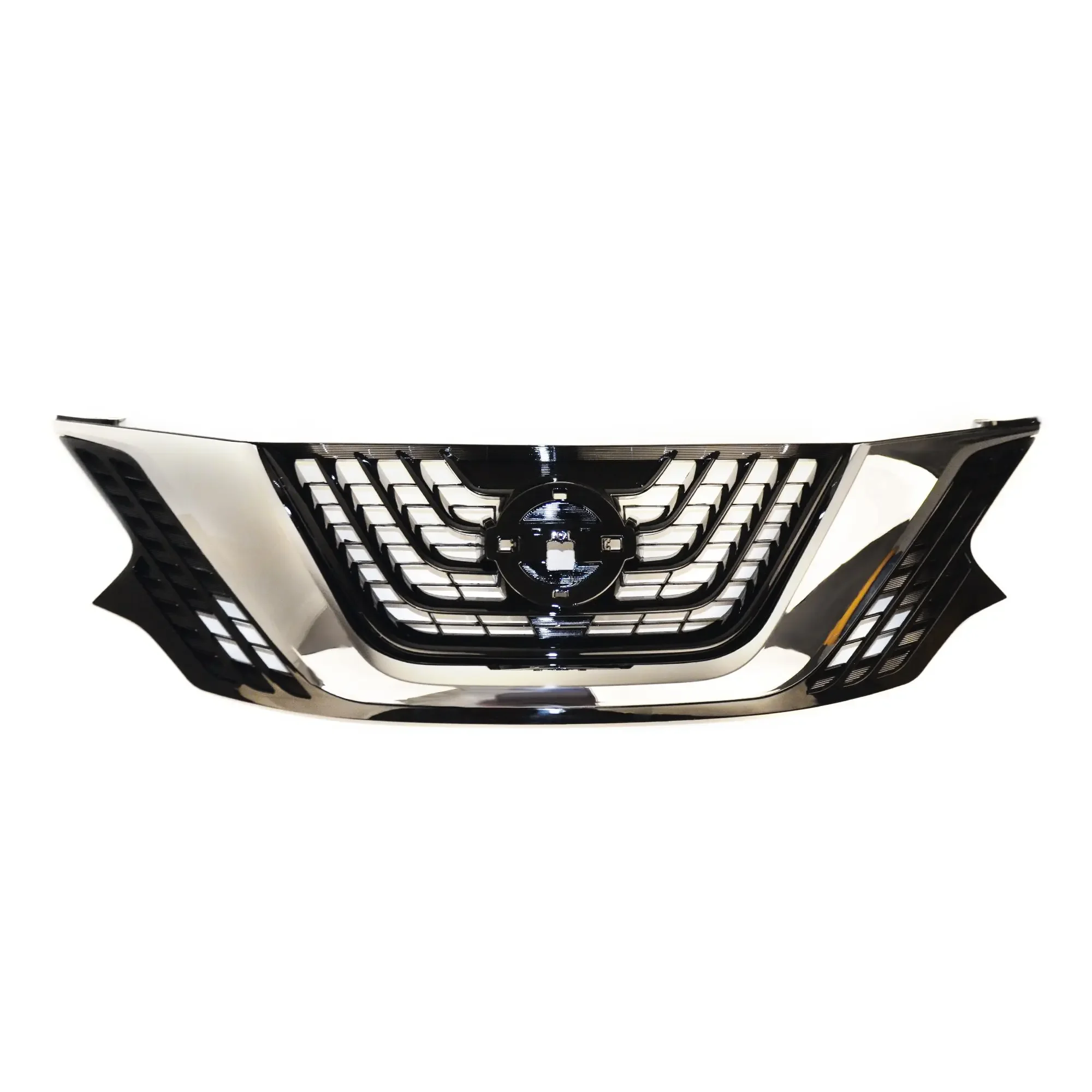 Front Upper Black With Chrome Trim Bumper Car Grille For 2015-2018 Nissan Murano