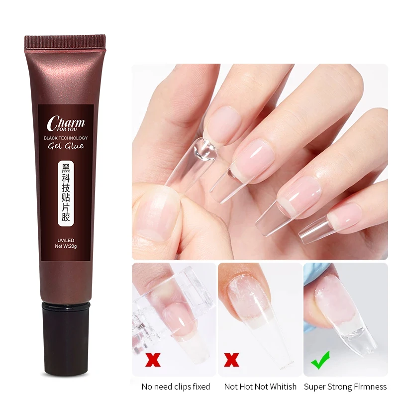 20g UV LED Nail Tip Gel Glue Multi-functional Nail Adhesive for False Nail Tips Rhinestone Decoration Modeling Manicure Supply