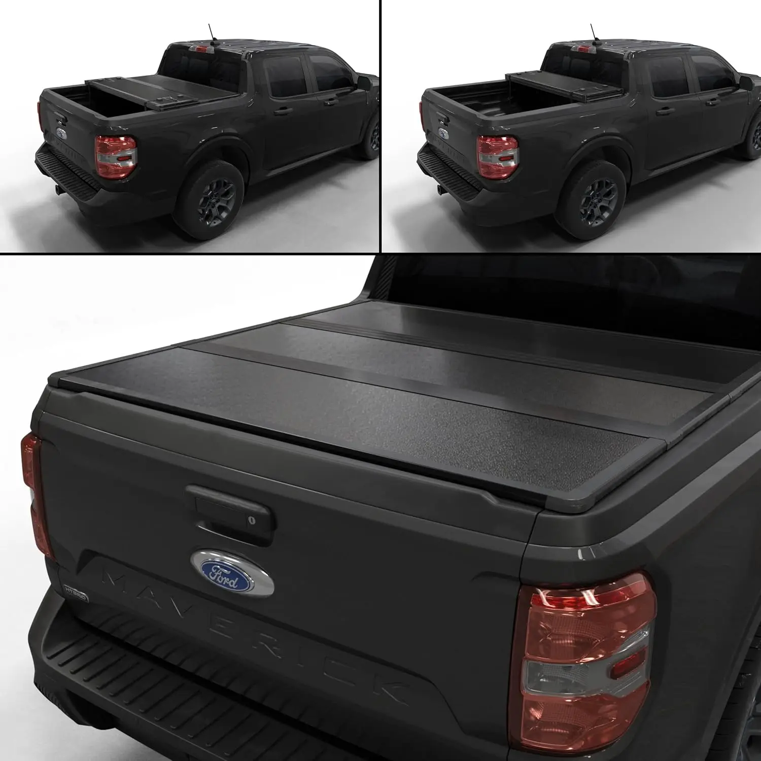 

Hard Tri-Fold Truck Bed Tonneau Cover 54.4in Pickup Cargo Shield Waterproof UV Safe 2022-2026 Maverick 4.6ft Bed Custom