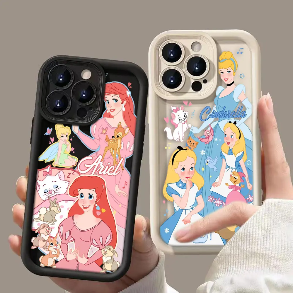 D-Disney Princess Alice Ariel Phone Case For Redmi A1 NOTE 13 12 12S 11 11T 10 9 9S 8 7 PRO PLUS 5G Case Cover Funda Coque Shell