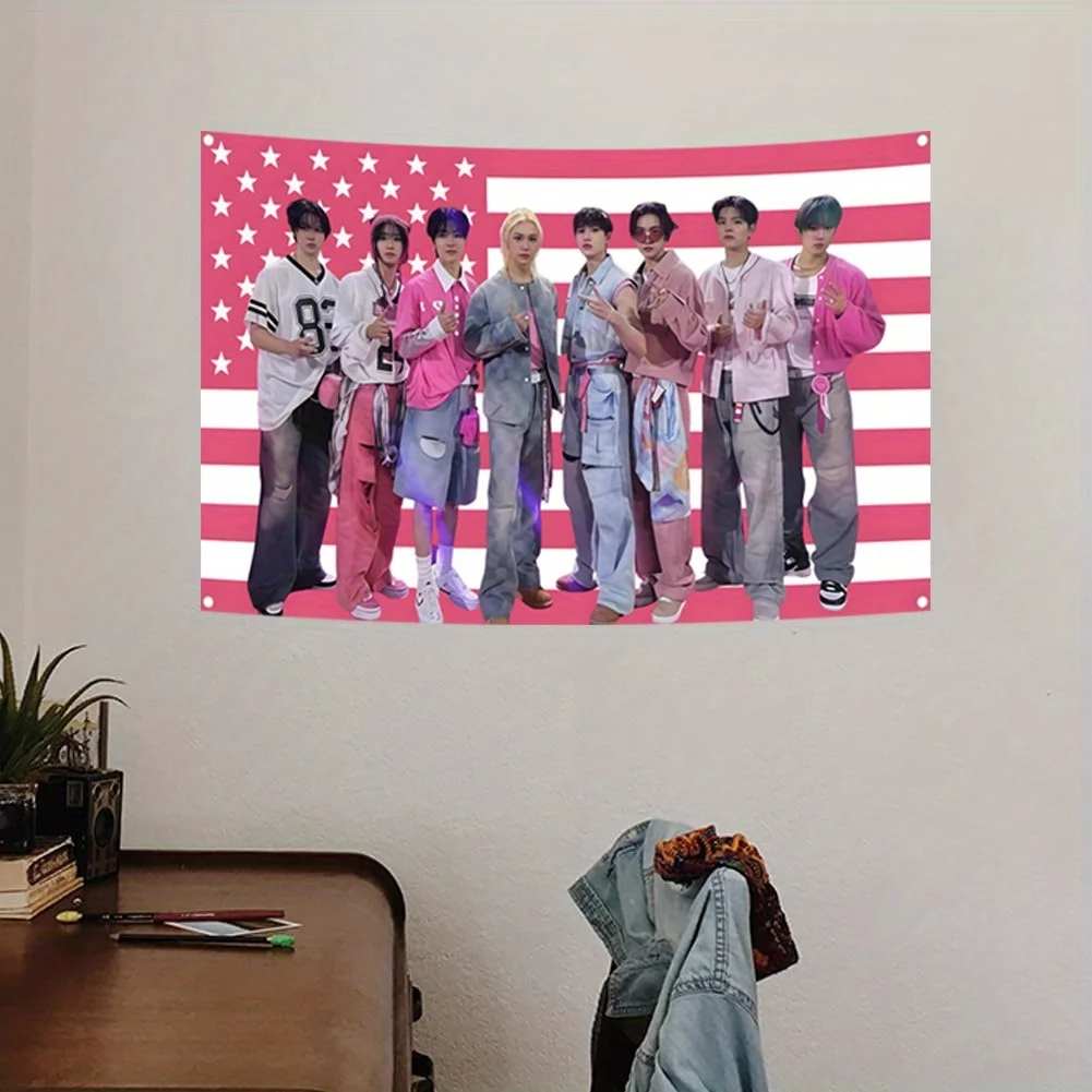 

Один бродячий участник плакат гобелен патриотический дизайн с американским флагом фон бродячий концертный баннер и скз кпоп баннер