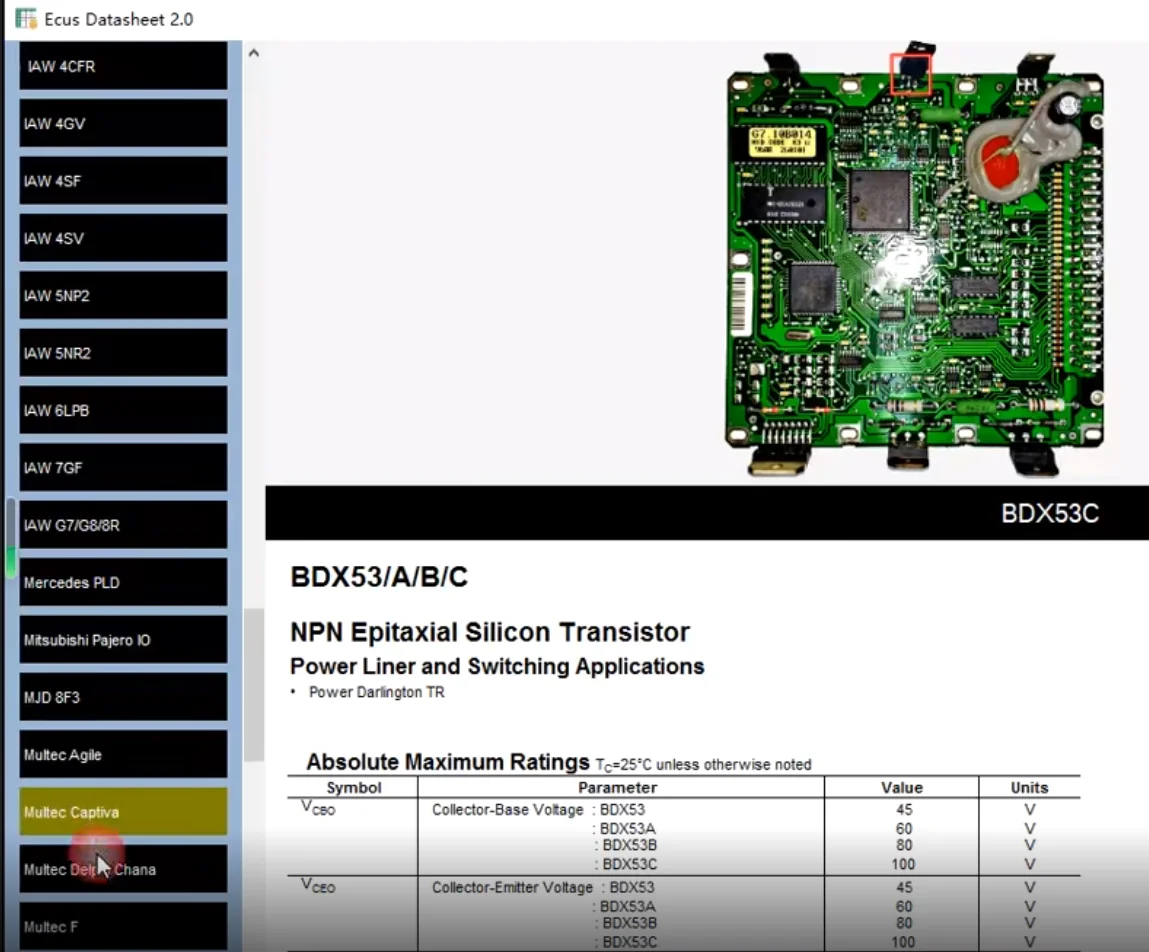 Ecus DataSheet 2.0 Software  PCB Schematics with Electronic Components of Car ECUs and Additional Information  EcusDataSheet 2.0