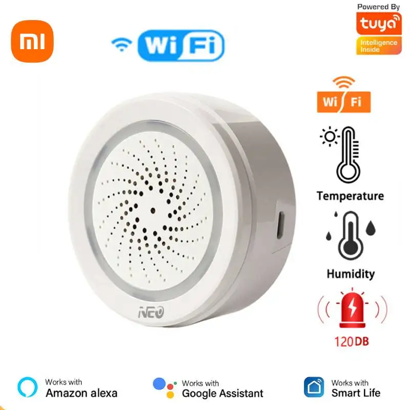 Xiaomi Alarm Smart Siren Wifi Alarm Sensor Sound Light Alert USB Smart Sensor Compatible With Alexa Google For Home Security