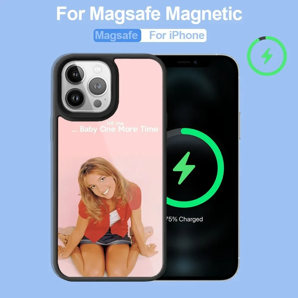 Custodia per telefono Britney Spears American Singer per iPhone 14 13 12 11 15 Pro Max Plus Mini Magsafe Wireless Charge Cover