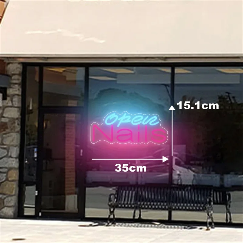 

Open USB Powered LED Neon Sign, Wall Decor, Nail Salon, Beauty Shops, Store, Welcome Light, Business Nail Shop