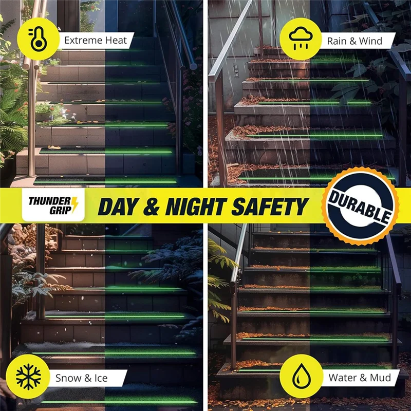 ABUI-traptreden antislip griptape 12 stuks 30 inch x 6 inch voor buiten antislip weerbescherming voor exterieur houten voor trap